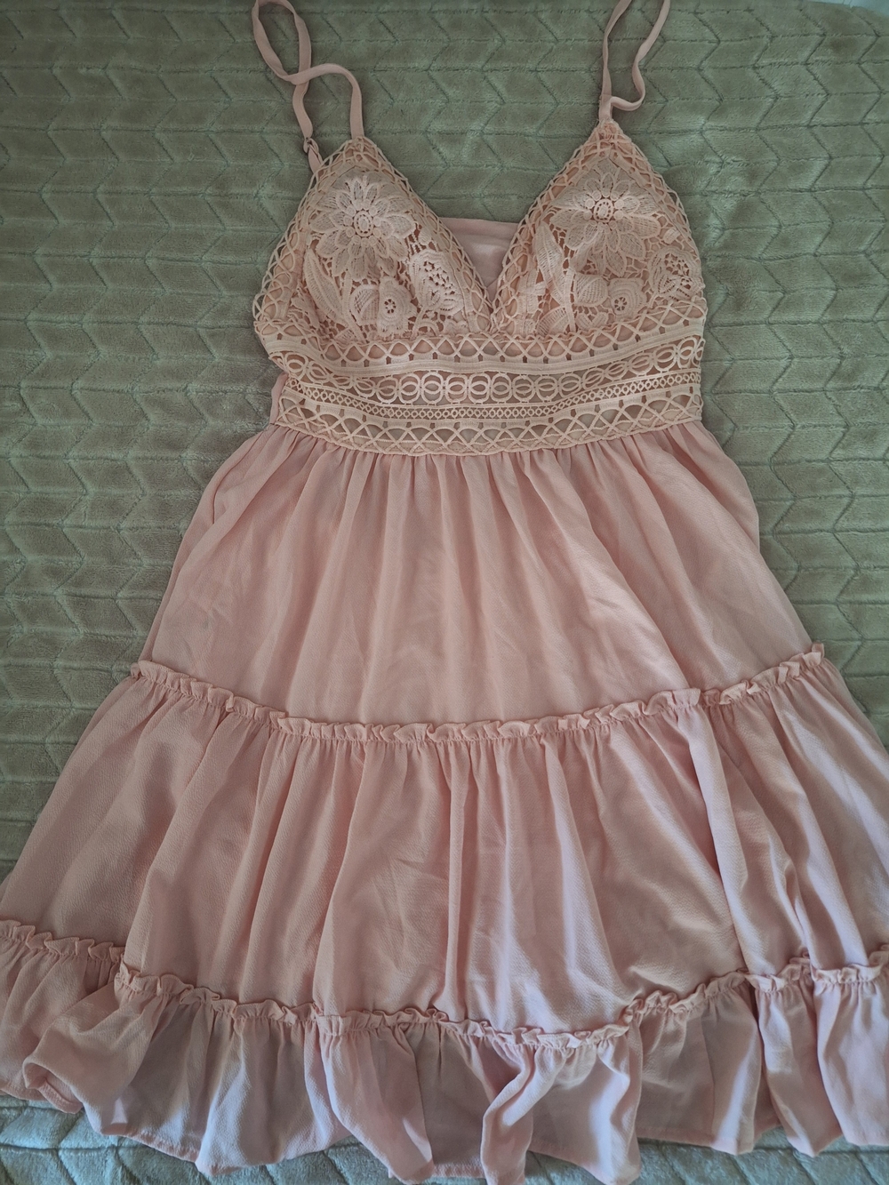 Pink Lily Blush Lace Bodice Dress